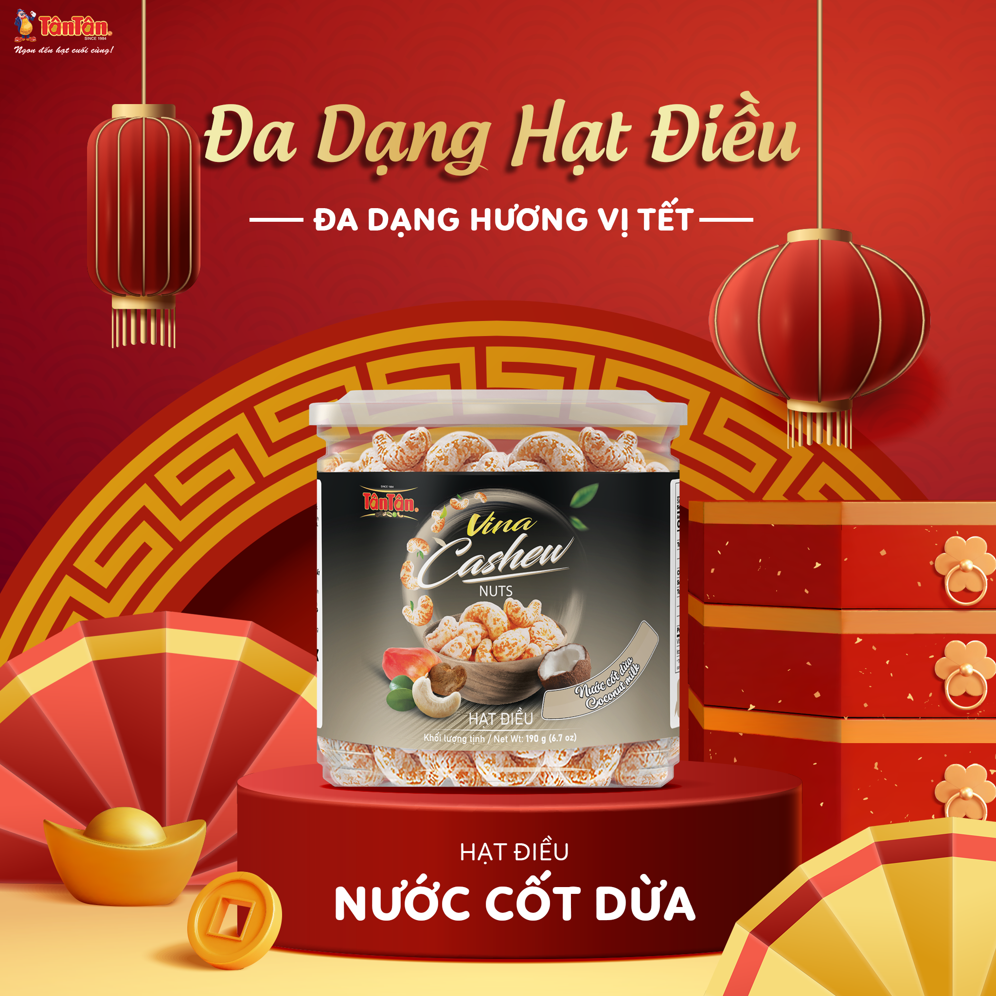 Hạt điều Nước Cốt Dừa Tân Tân